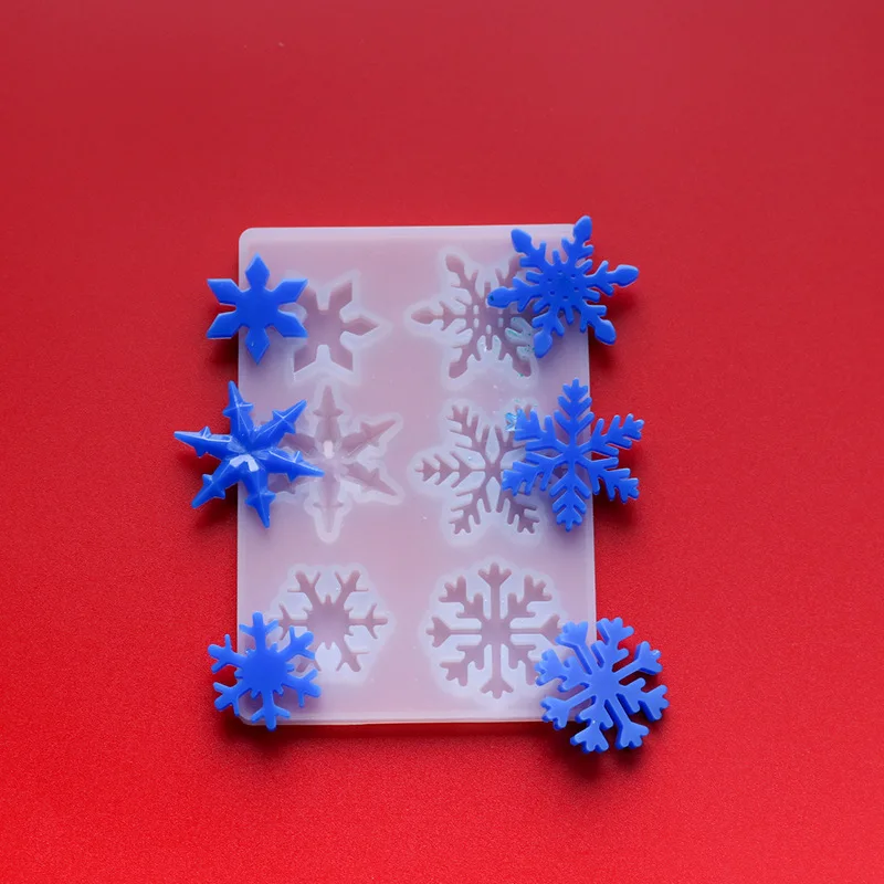 S1013 new christmas decoration tree snowflake resin silicone mold for holiday earrings pendants