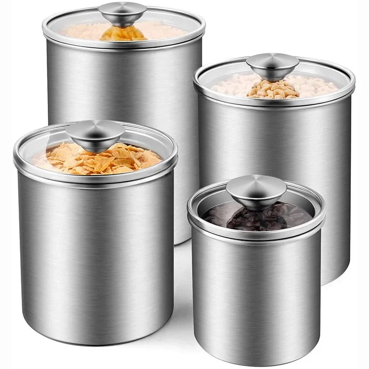 Tea Sugar Coffee Airtight Canister Set for Kitchen Counter