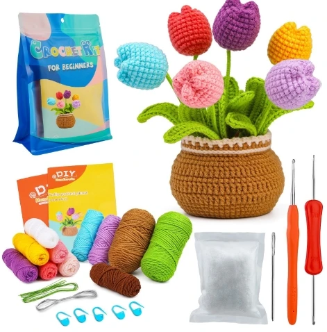 Crochet Knitting Kit For Beginners Diy Crochet Starter Crochet Kit For Kids Wobbles Crochet Animal Kit