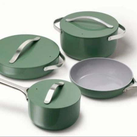 Горячая Распродажа, набор посуды с прессованным алюминиевым керамическим покрытием и ручкой из нержавеющей стали