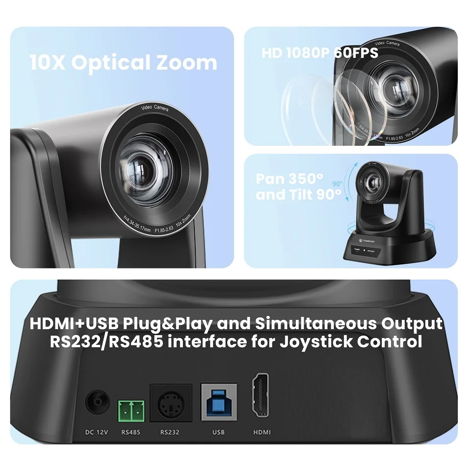 OEM поддержка Tongveo 1080P60FPS PTZ-камера HDM1 USB 10x зум Конференц-камера для встреч