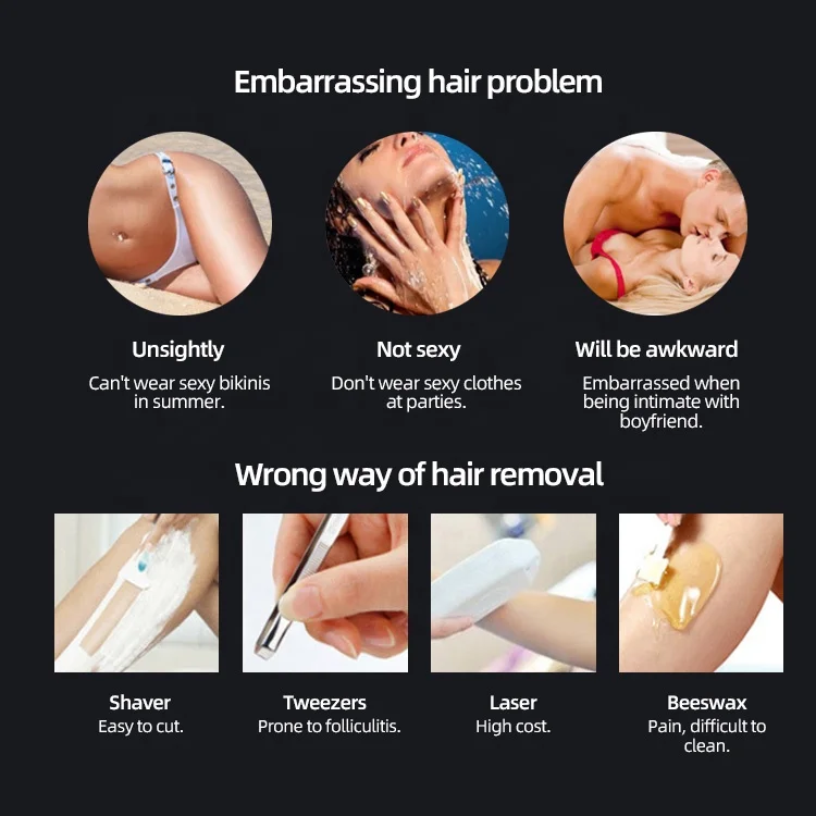 
Logo customized home painless mini portable permanently pulsed light hair epilator electrolysis IPL laser hair removal machine 