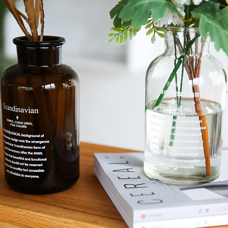 Modern Clear Flower Glass Vase for Home Decor