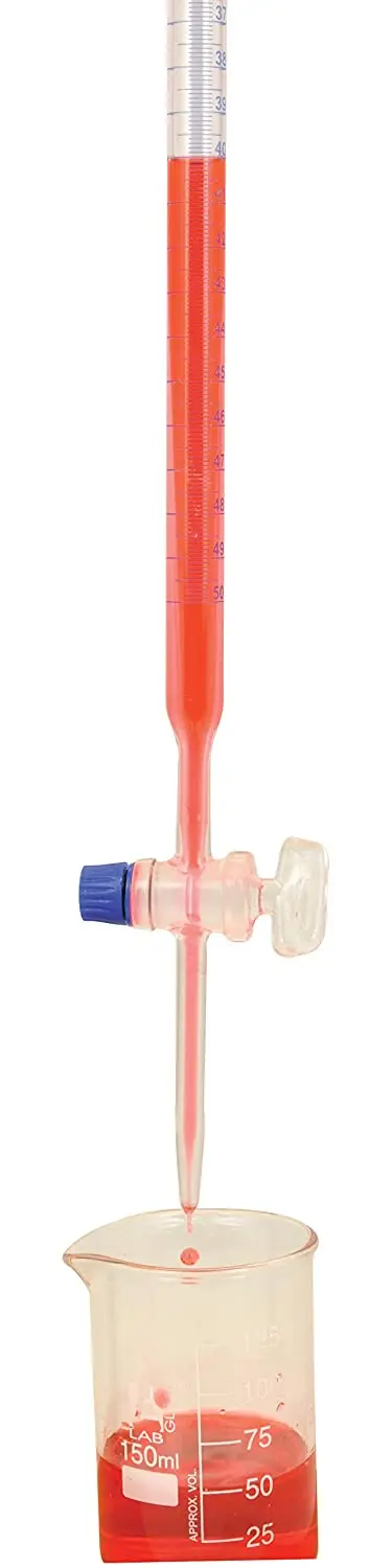 Class A 25mL Borosilicate Burette with Glass Key (Smooth) Stopcock