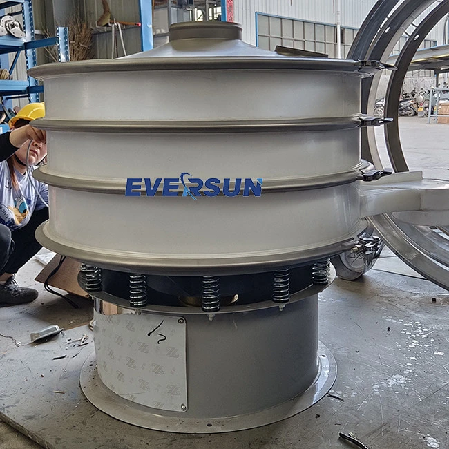 All carbon steel stainless steel connected vacuum feeder powder particle rotary sieve machine