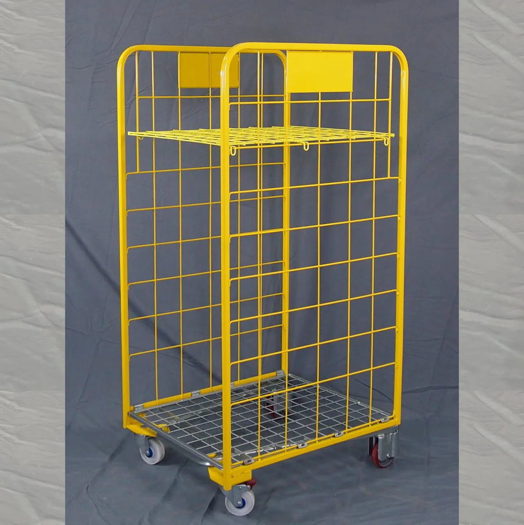 BHK03 Stackable and Nestable Wire Mesh Container Storage Steel Rolling Cage with high quality