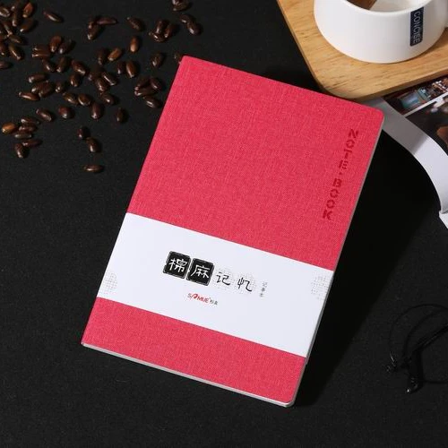B6 linen PU leather soft cover beige notebook journal notepad