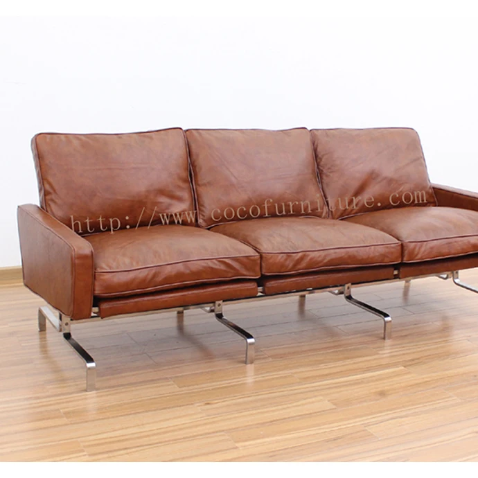 
Vintage Leather sofa 3 seats 