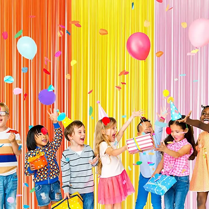 Заводская Прямая продажа Макарон бахрома баннер фольга бахрома занавеска белая домашняя фольга бахрома занавеска