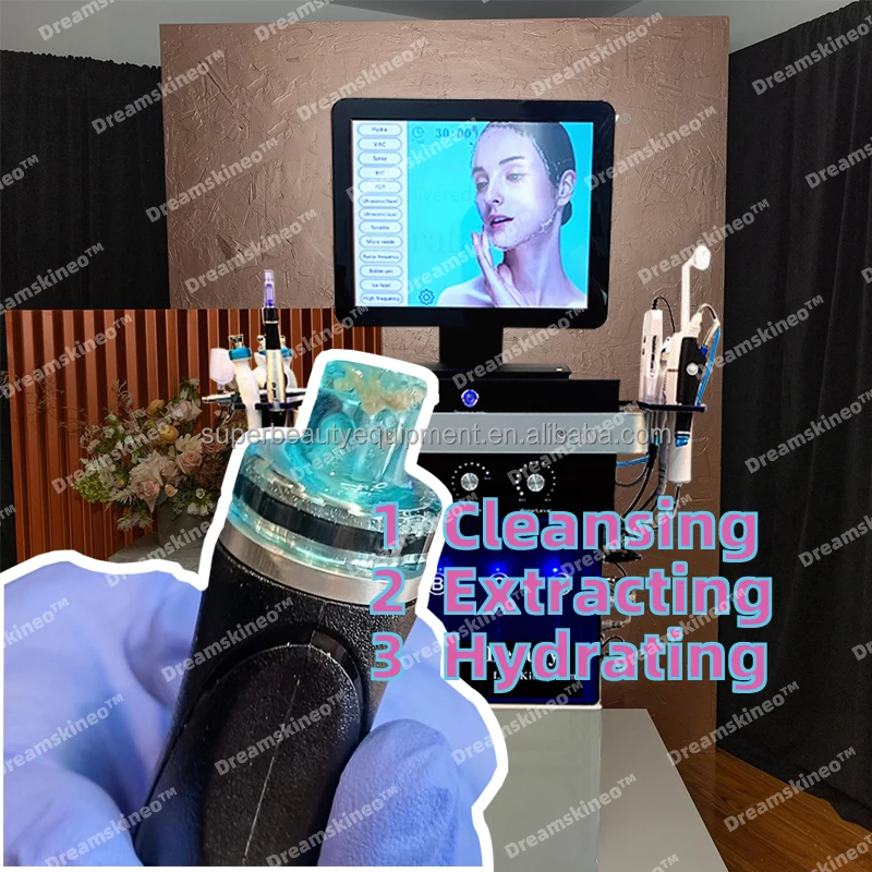 Hands-free control Facial Machine Skin Care booster Skin Tightening Oxygen Facial Machine hydra beauty machine