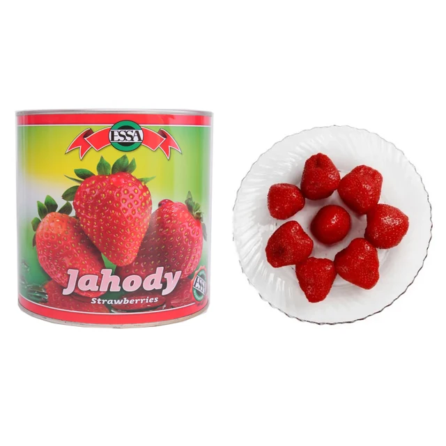 Halal food canned and tinned strawberry  in tin