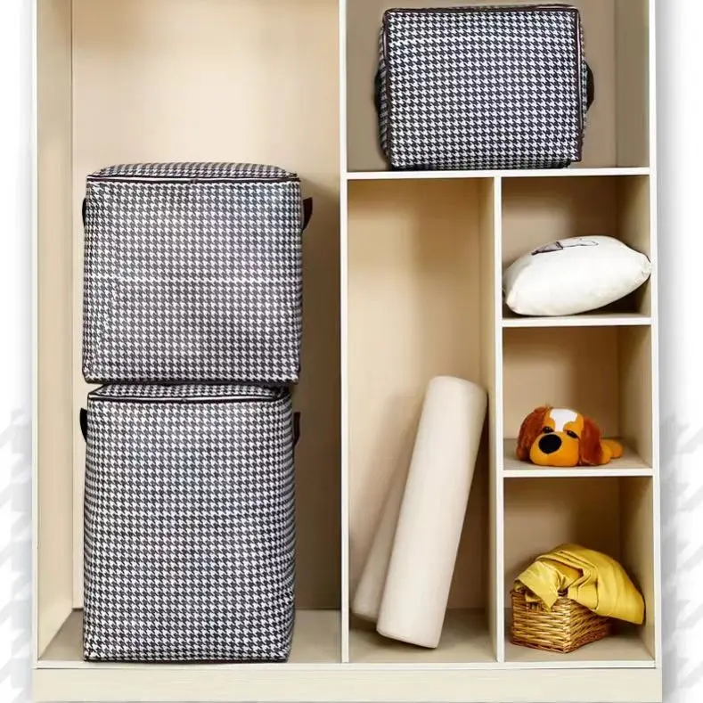 RU Foldable Blanket Cloth Storage Bag Clothes Storage Containers Basket for Organizing Bedroom Closet Drawer with 2 Windows