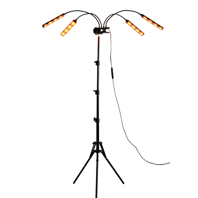 80W Full  Spectrum Four Head Remote Control Grow Lamp Multifunction 4H 8H 12H Desk Clip Indoor LED  Plant light