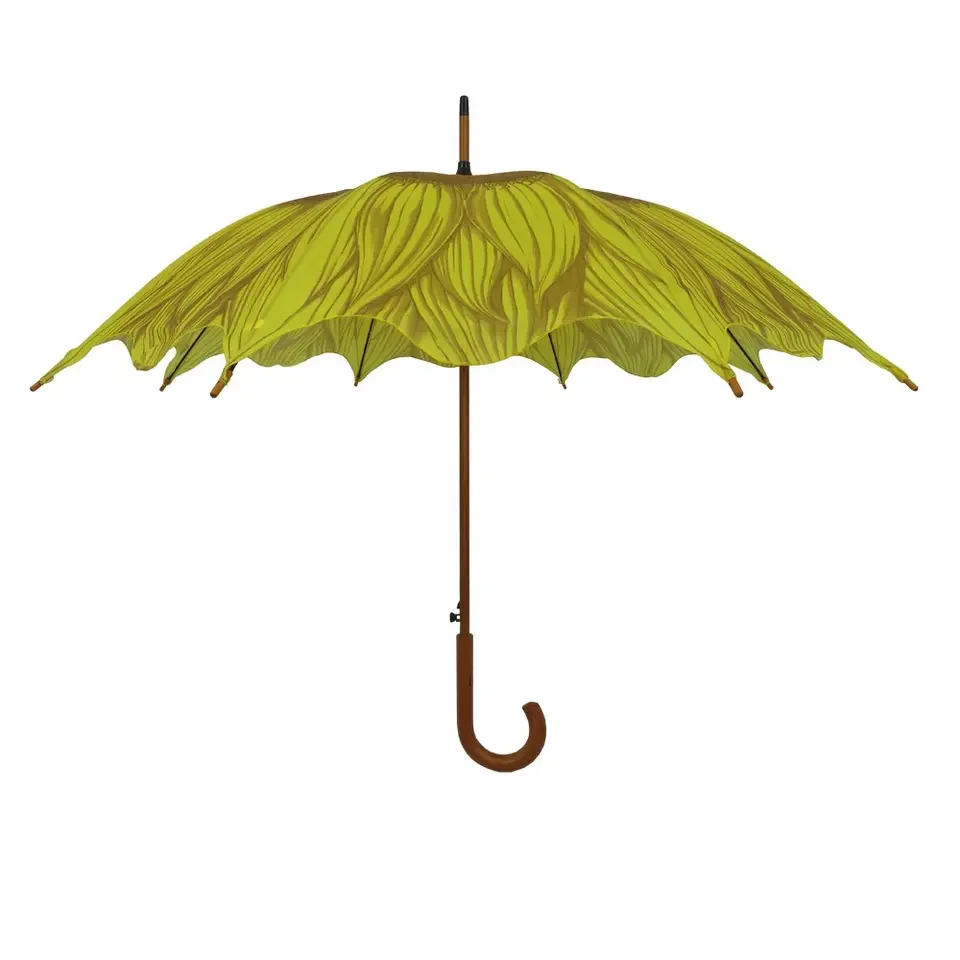 Stick umbrella custom wood custom design wholesale luxury heated printing umbrella