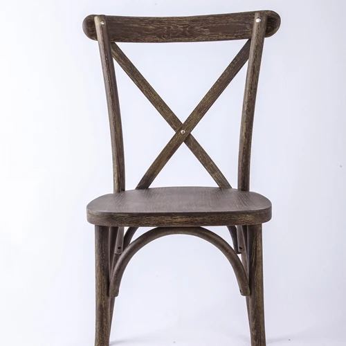 oak F4 gold wire brushed 1  wooden  cross back hotel wedding  banqeut chair
