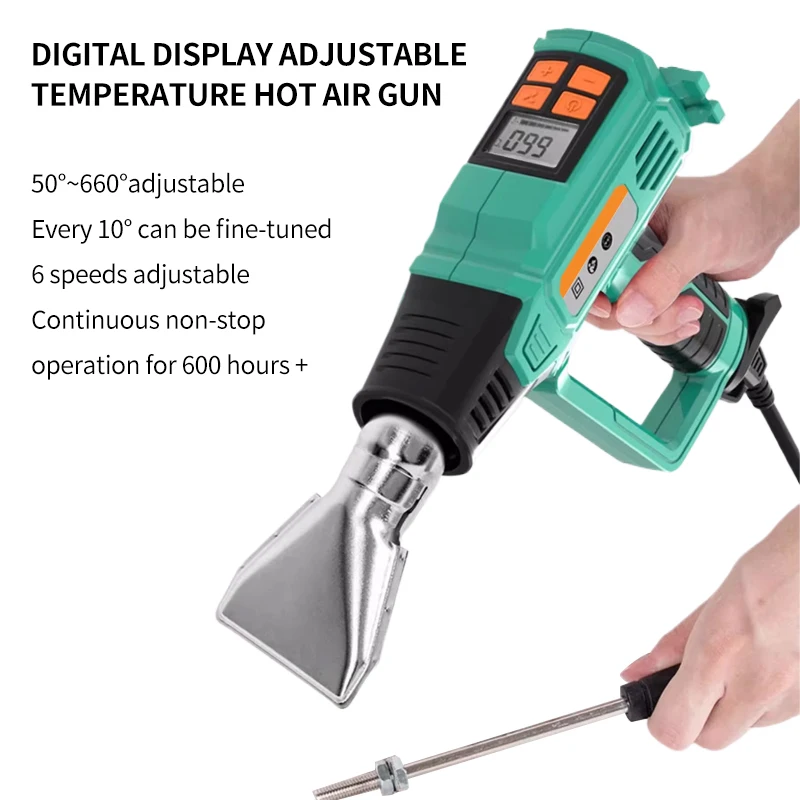 1800W Temperature Adjustable Air Heat Gun High Power Hot Air Machine Film Backing Gun HG1800-3
