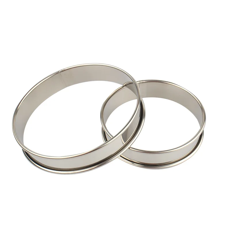 304 stainless steel tower ring pizza feeding ring double curled round biscuit mold tower mold cake tart mold feeding ring