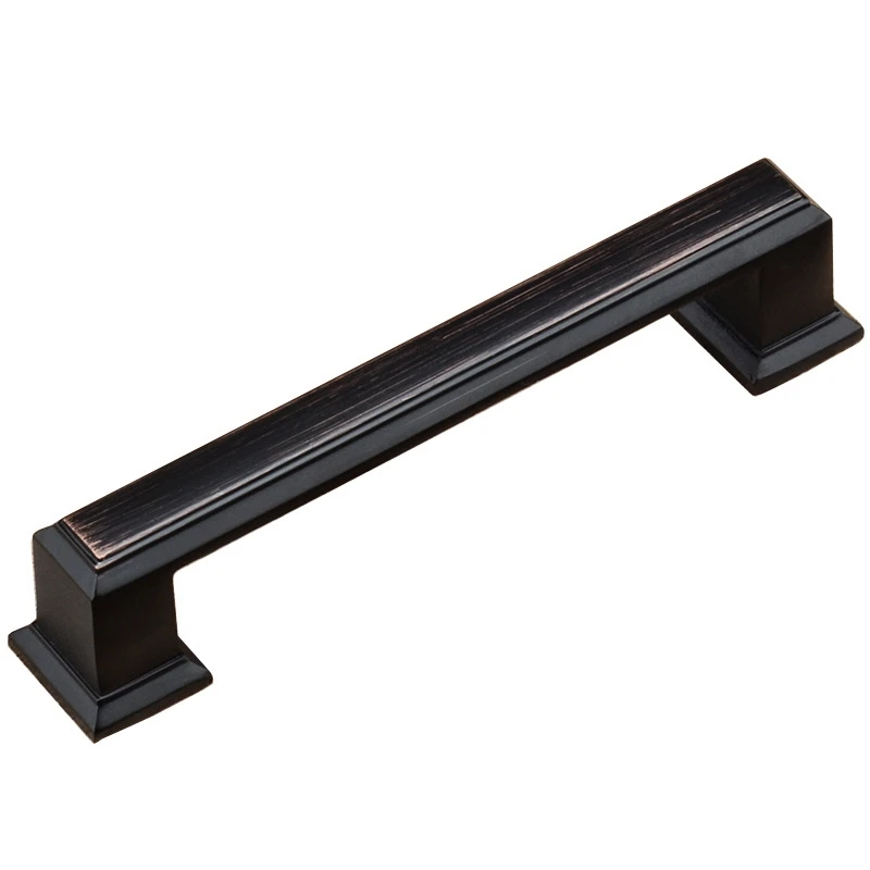 FREE SAMPLE American black zinc alloy handle brushed antique cabinet door handle Modern simple kitchen cabinet handle