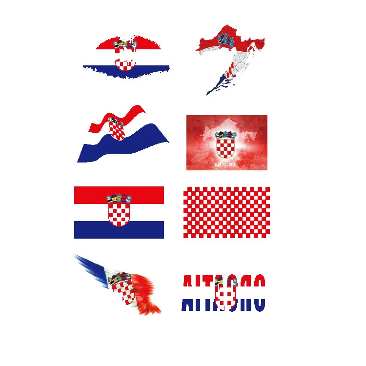 custom flags temporary tattoos  for Qatar  World Cup stickers Brazil flag body tatoo