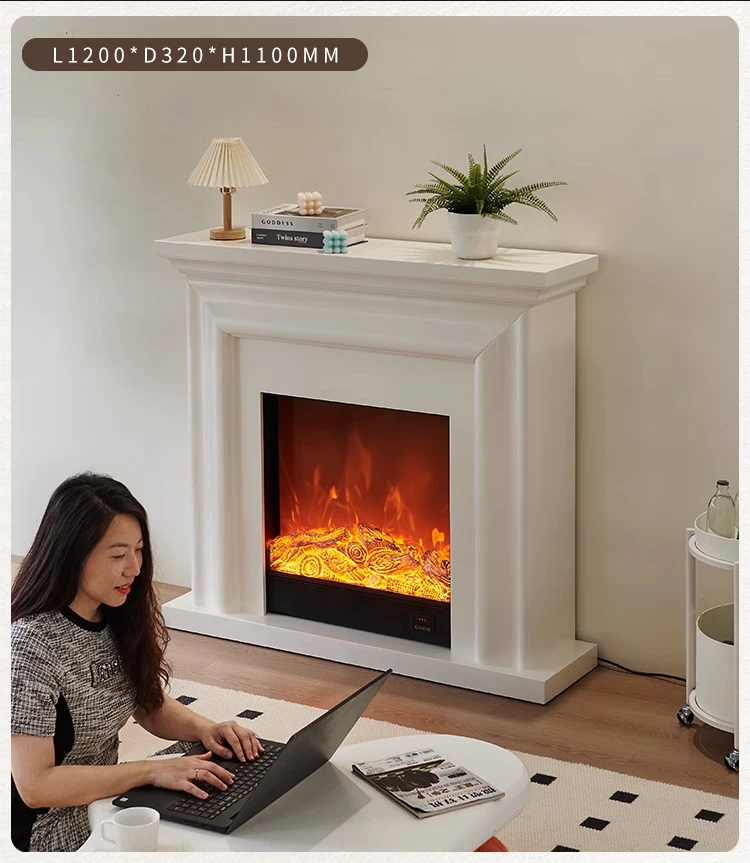 VA558S Hot Seller Artificial Indoor Decorative Wooden Resin Mantel Surround Electric Fireplace Mantel