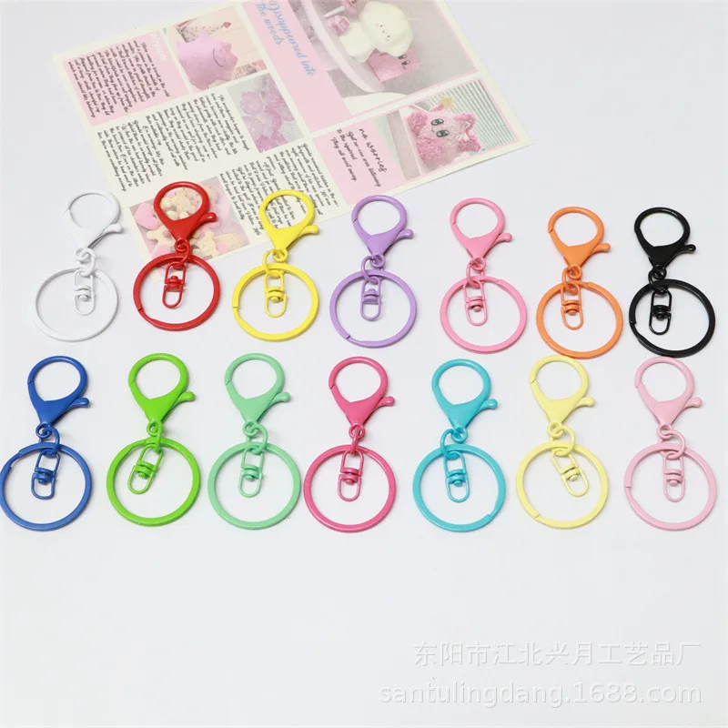 Wholesale Colorful Baking Paint Zinc Alloy Lobster Clasps 8-Character 3-Piece Set Key Chain For DIY Craft Jewelry Making