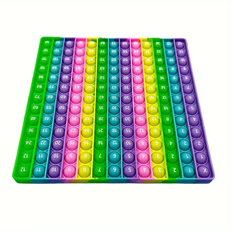 1pc Both Sides 12x12&12+12 Multiplication Addition Pop Game Toy, Macaron color Silicone Math Learning Educational Toy