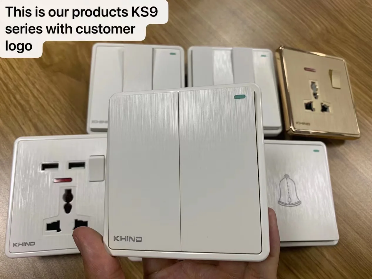 Yemen Iraq Pakistan hot color gold sliver PC electrical 16A gang way light switch 13A wall mounted socket