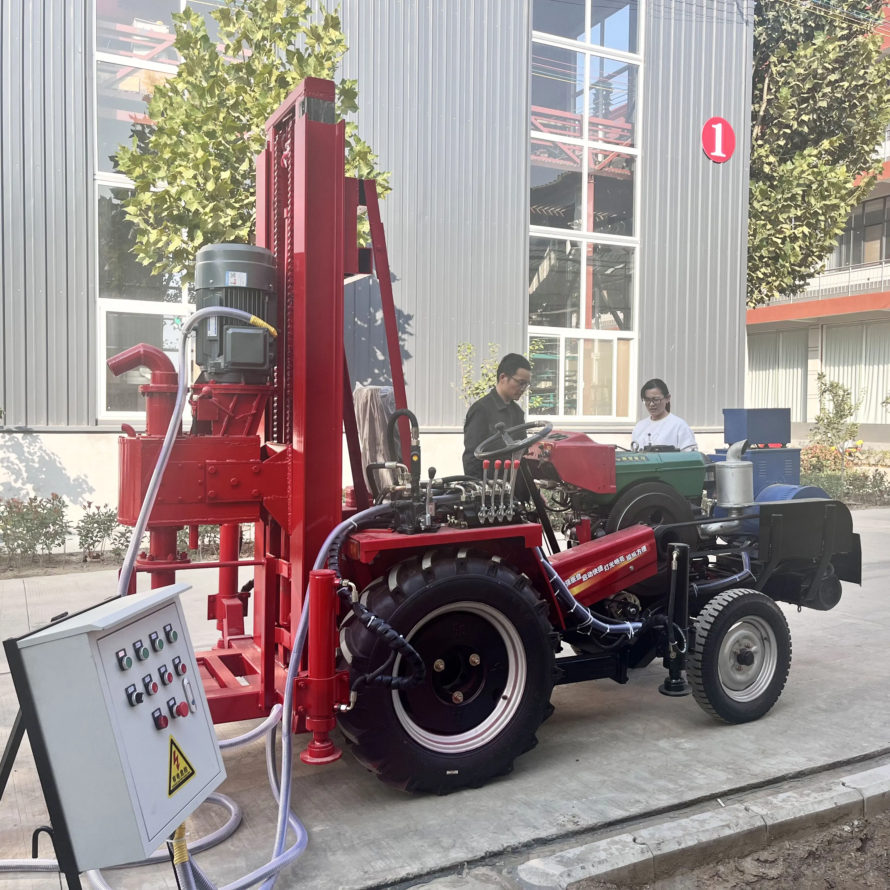 Portable 150m hydraulic lifting water well rotary drilling rig drilling depth 100m electric drilling rig