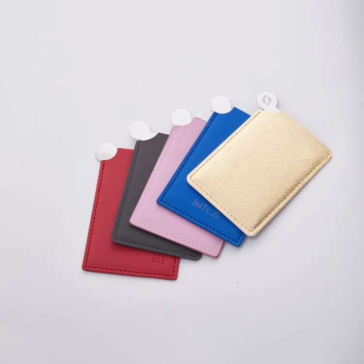 Mini Stainless Steel Cosmetic Mirror with Leather Bag