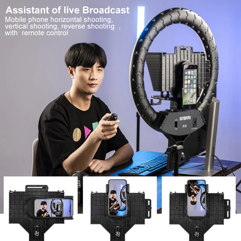 Mini Teleprompter Portable Smartphone/ DSLR camera Teleprompter prompter  with Remote Control