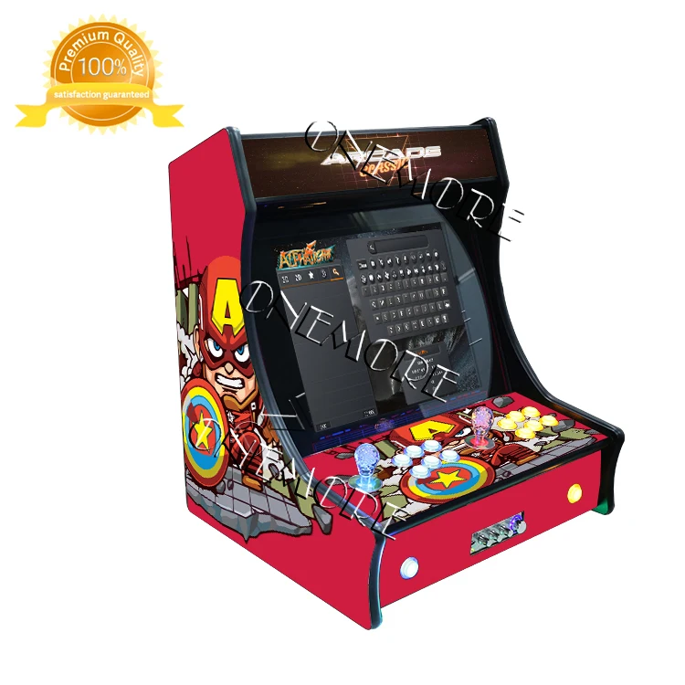 Retro 2 Player Arcade Tabletop Bartop 21.5 Inch LCD 10000+ Games Coin Operated Games Machine For Sale