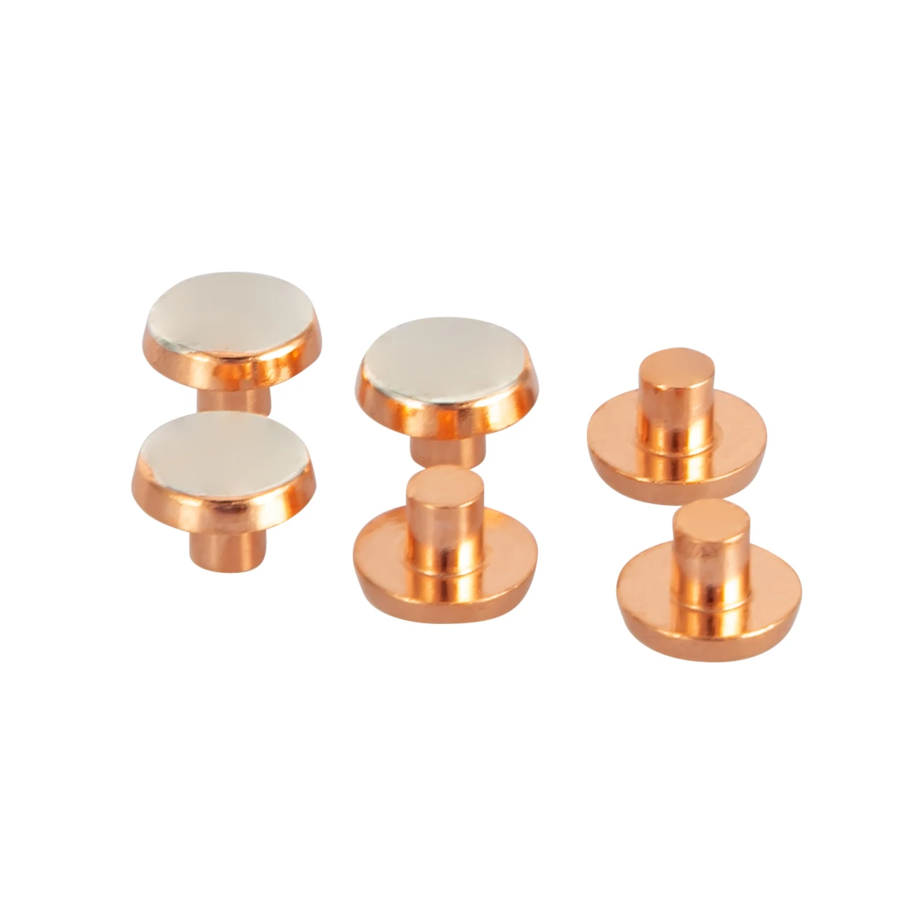 Wholesale Round/Flat Type AgSnO2 AgZnO Solid Silver Plating Electrical Bimetal Silver Contact Rivet For Switch