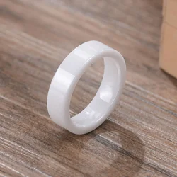 Hot Selling Cheap Jewelry Simple Design 6mm White Black Ceramic Ring Blank Wedding Band Ring for Men Women