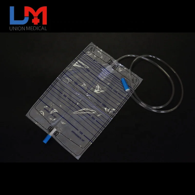 Hot sale China manufacturer largest size urine drainage bags with push-pull valve