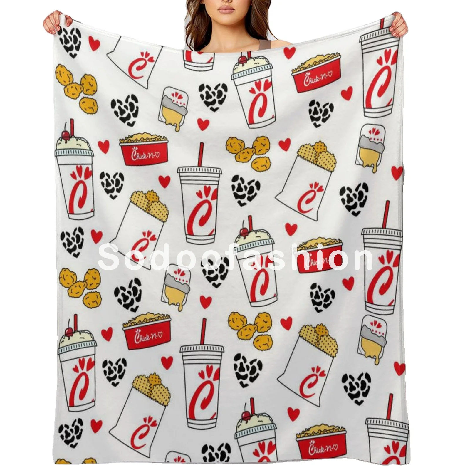 2024 New Hot Selling Chancla Survivor Chicana Chola Latino Cartoon Wool Travel Blanket Polyester Customizable Blanket
