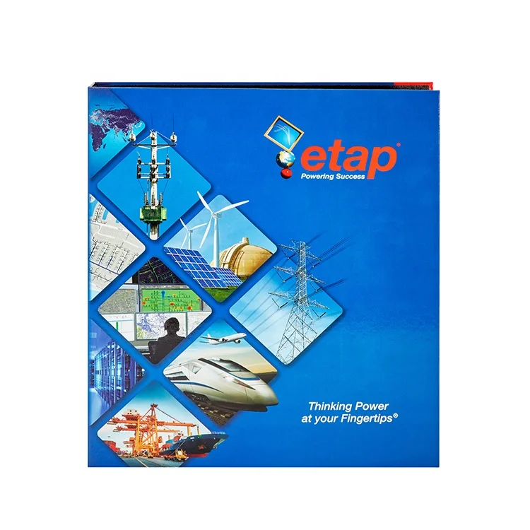 Custom Color Printing Handmade Paper 3 Ring Binder With Business Card Hard Cardboard Pocket  File Folder