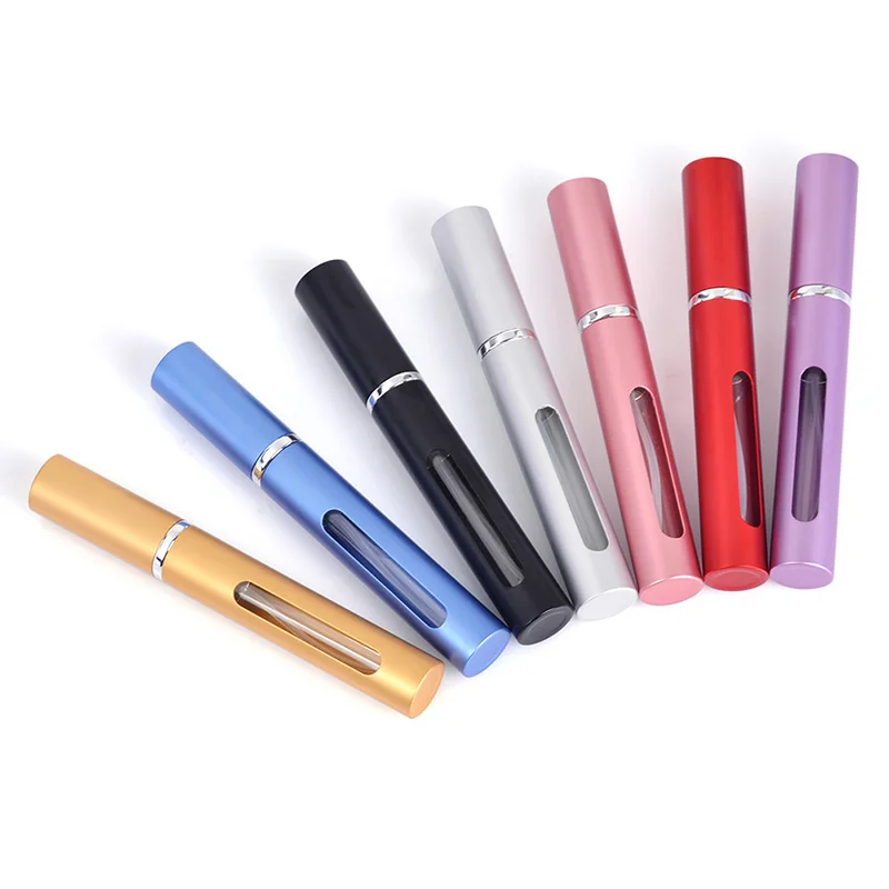 Cosmetic Portable MIni Pocket Perfume Pen 5ml Travel-Sized Spray Atomizer Aluminum Perfume Bottles with Visible Window