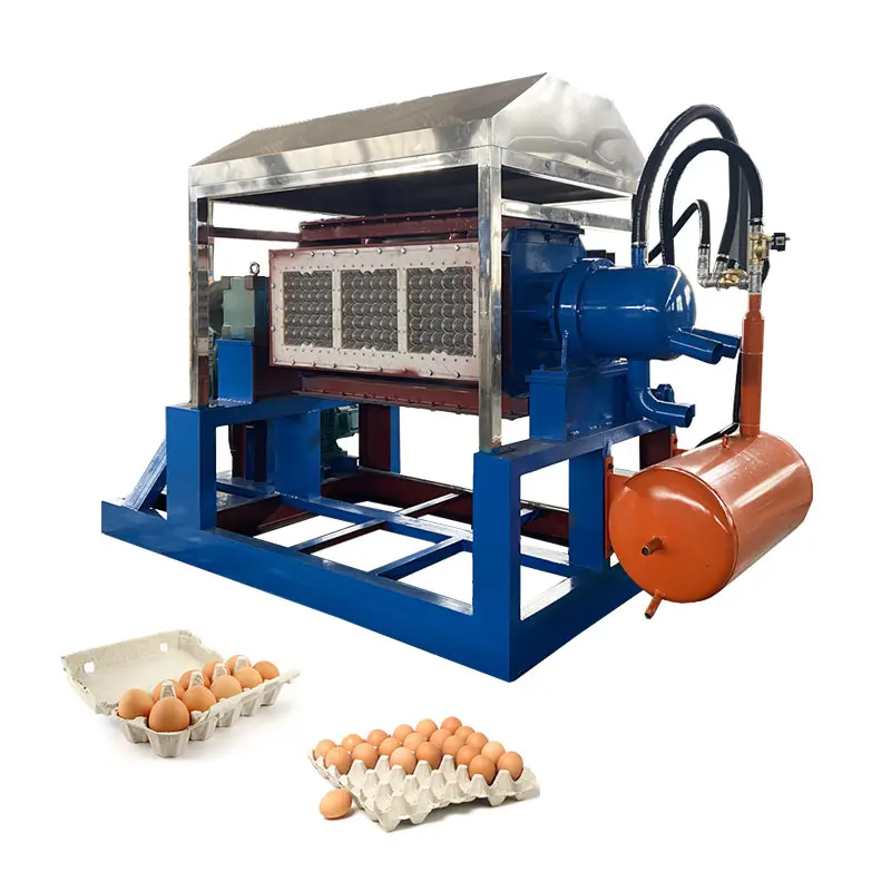 Recycled paper pulp forming machine egg trays making production line