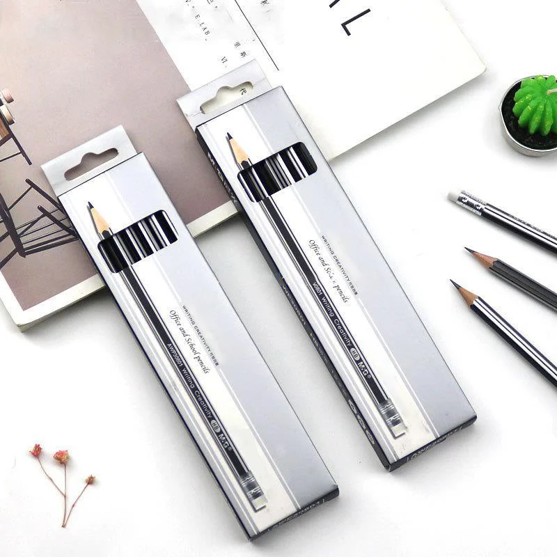 Red Black Draw Bar Red Rod Wood Hb Pencil Classic Cover Red Drawing Sketch Pencil School Supply Pencil