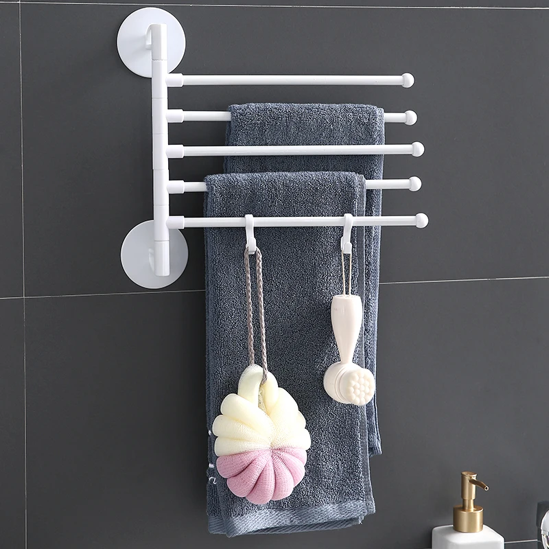 Wholesale bathroom wall mounted towel rail foldable rotating towel racks