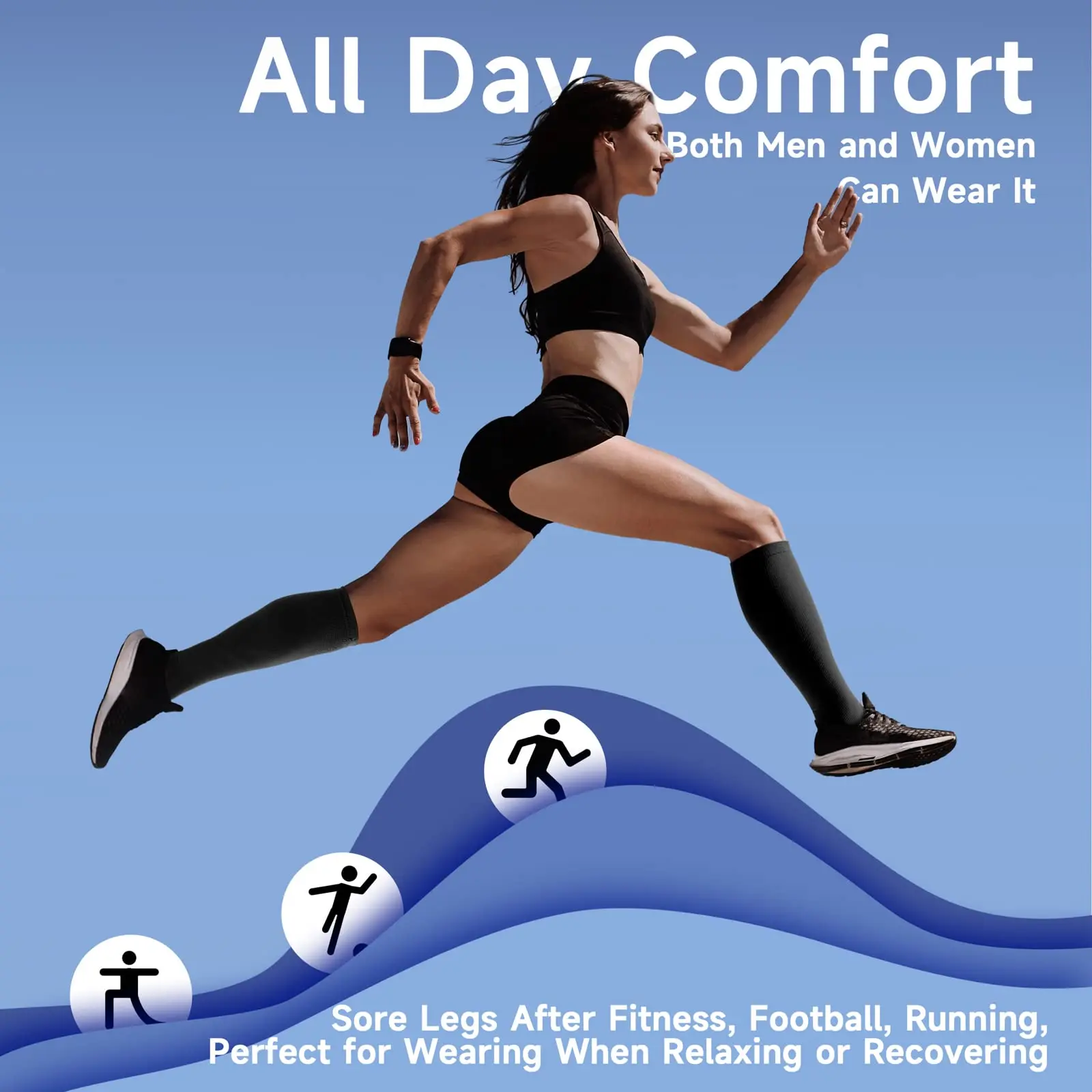 Anti slip 20-30 mmgh Close toe over the knee silicone gel custom logo compression nurse medical socks with zipper