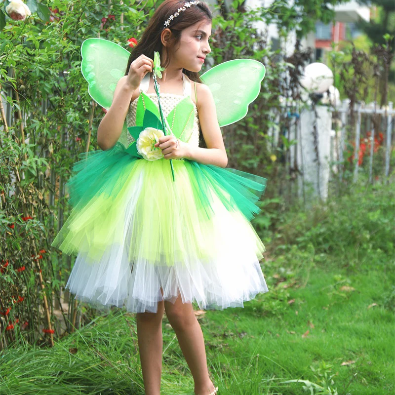 Halloween Fancy 3 Layered Tulle Fairy Princess Clothes Party Cake Dress For Girl 2-10 Year