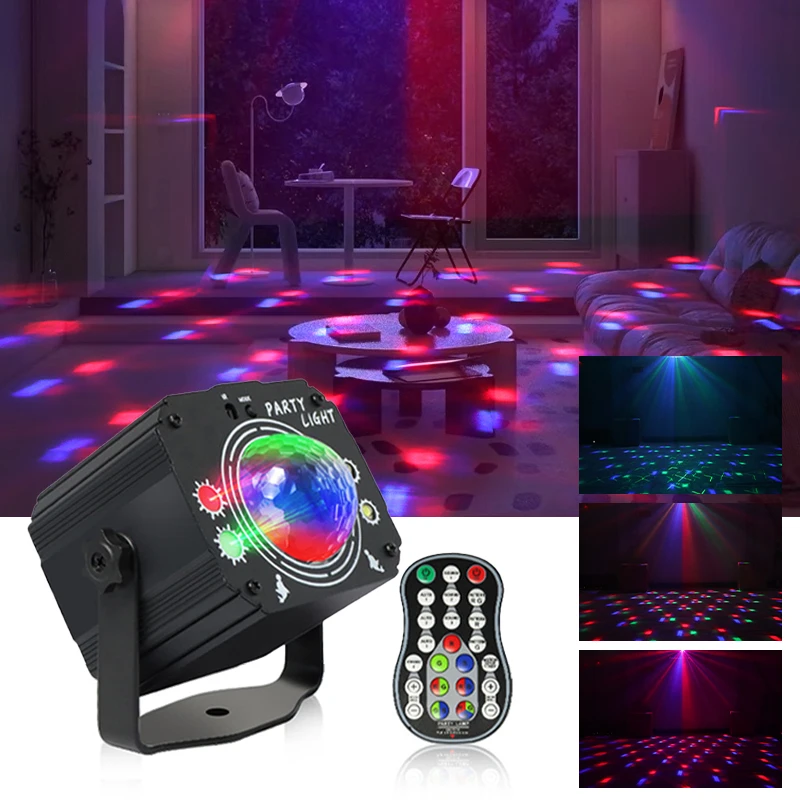 3 in 1 Mini remote control Crystal Ball LED Stage Lights Emitted Colorful Laser Beam for Parties KTV