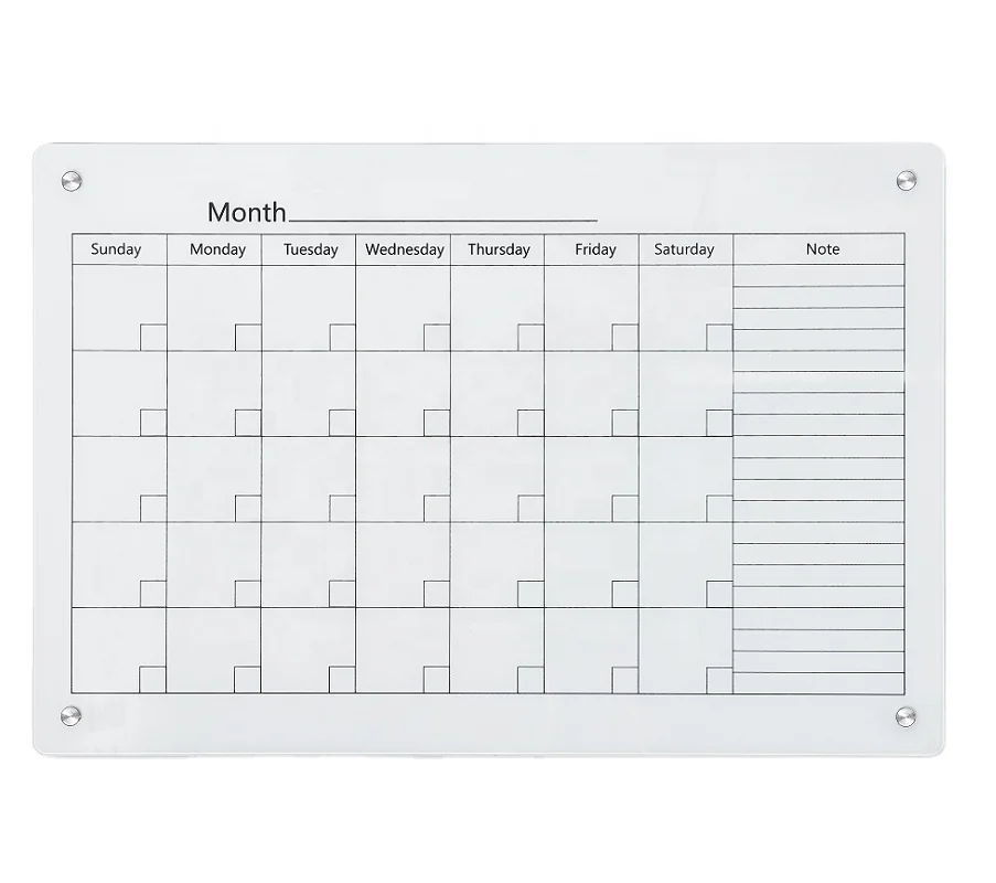 
magnetic glass calendar dry erase board weekly planner board with fast shipment 