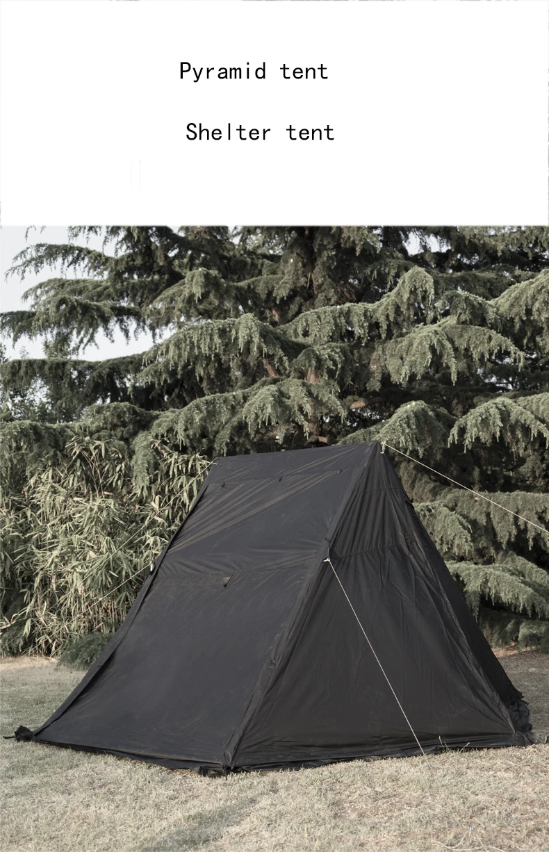 Outdoor campsite pyramid tent shelter tent camping 3-4 persons sunscreen rain proof easy to carry