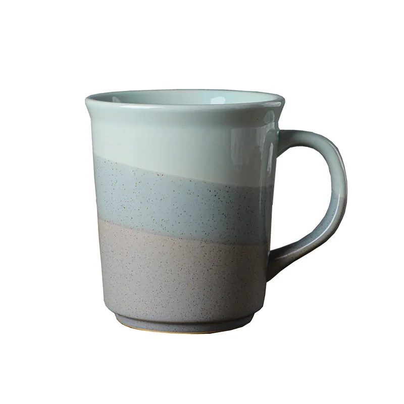 400ml  13oz Japanese style ceramic coffee mug retro personal handmade cup with handle vintage Coarse pottery mug