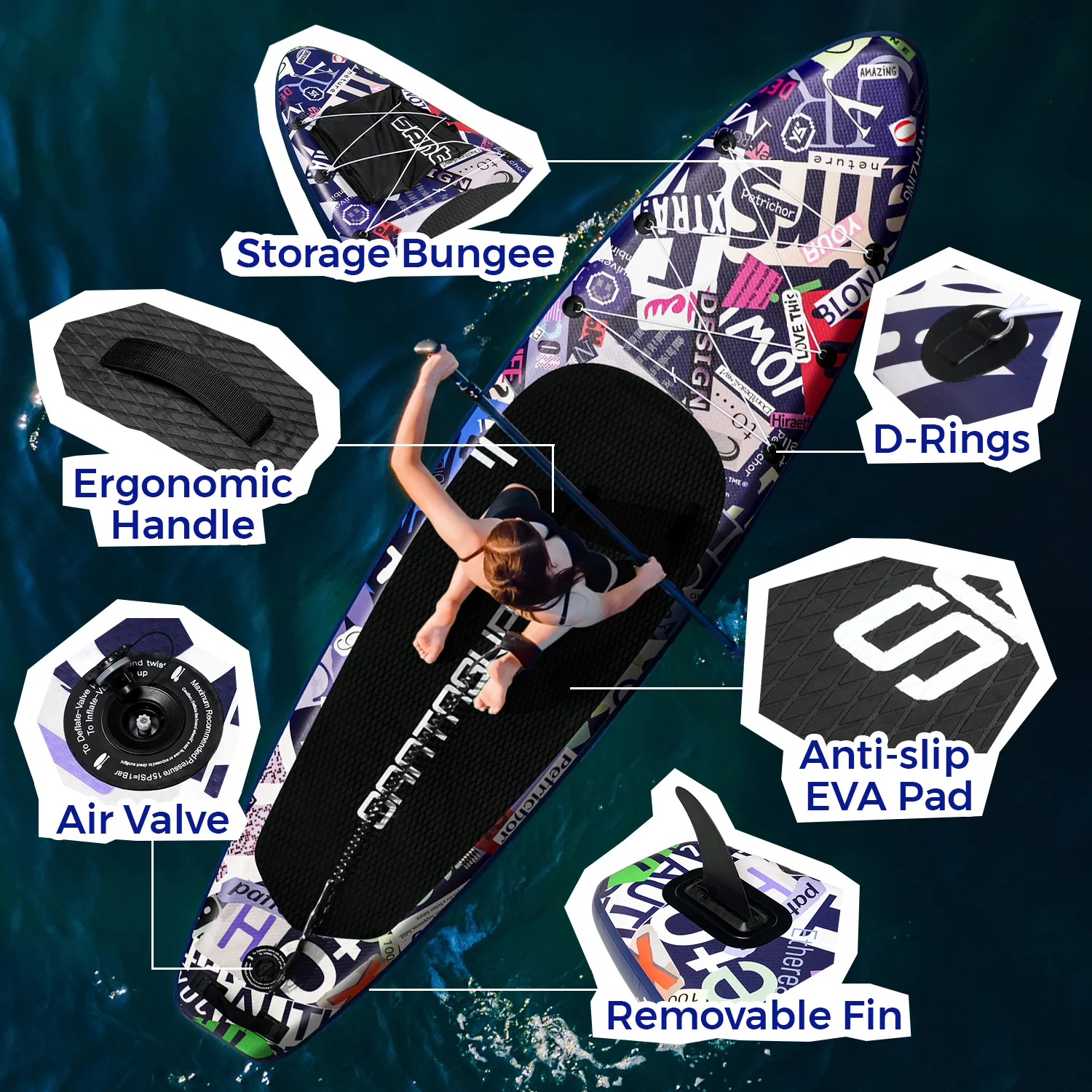 US warehouse In Stock Free Shipping cool sup style surfboard fast shipping cheap inflatable paddle board fishing board