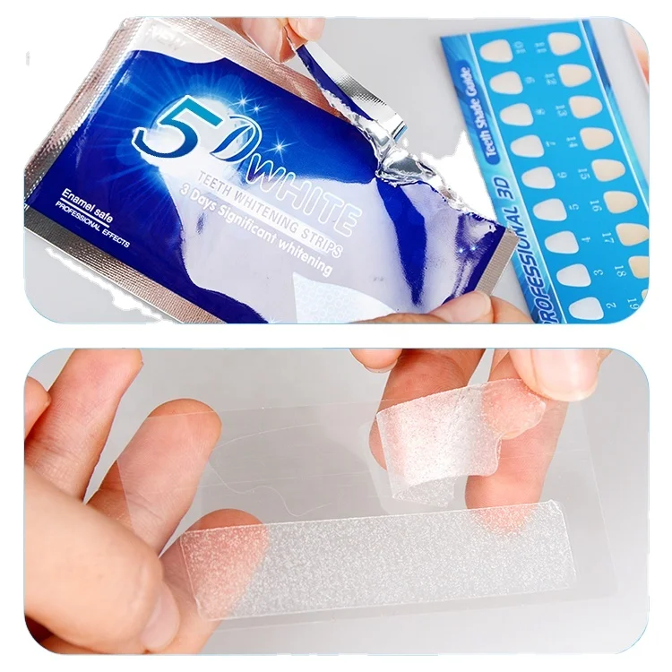 Oral Hygiene Care 5D Bright White Tooth Strips Mint Remove Teeth Stains Teeth Whitening Strips