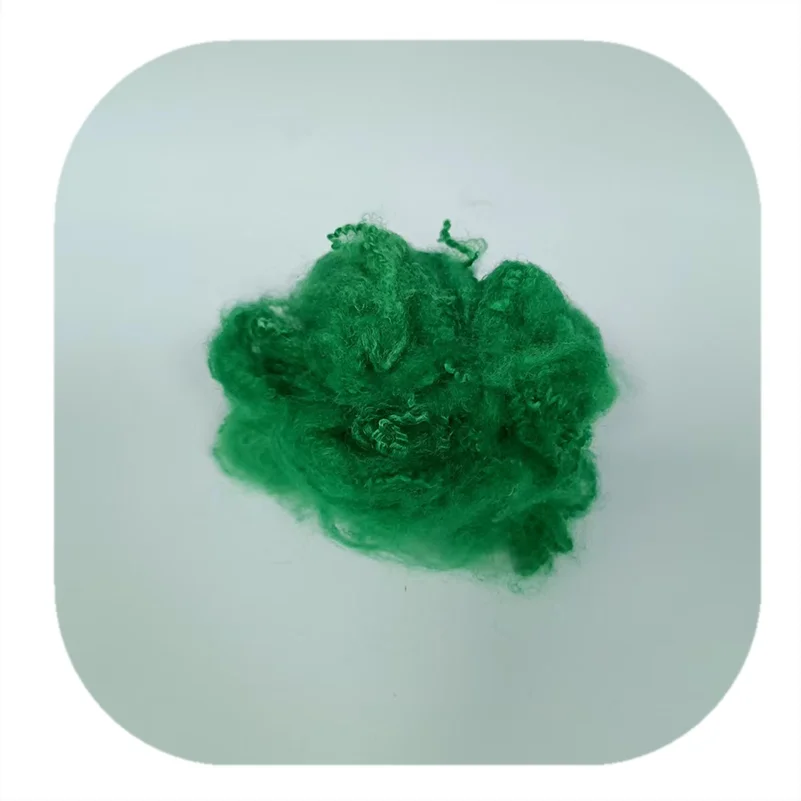 Green 5D*65mm Polyester Staple  Flocking Fiber