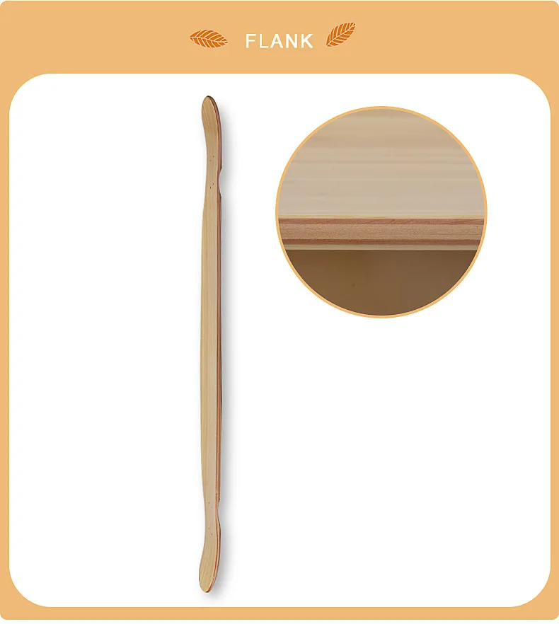 Wholesale canadian maple veneer blank bamboo OEM epoxy skateboard longboard deck